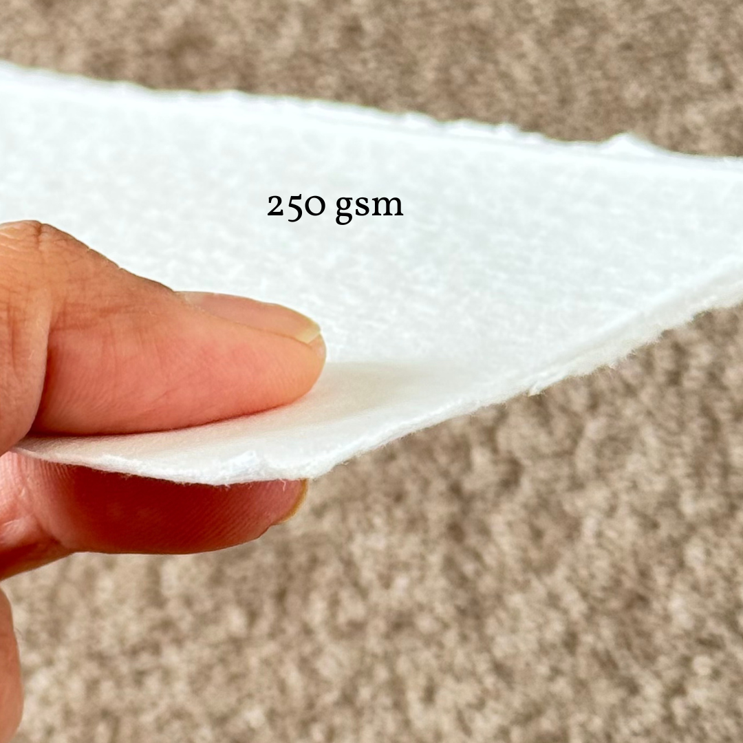 Showing close up of 250 gsm handmade paper