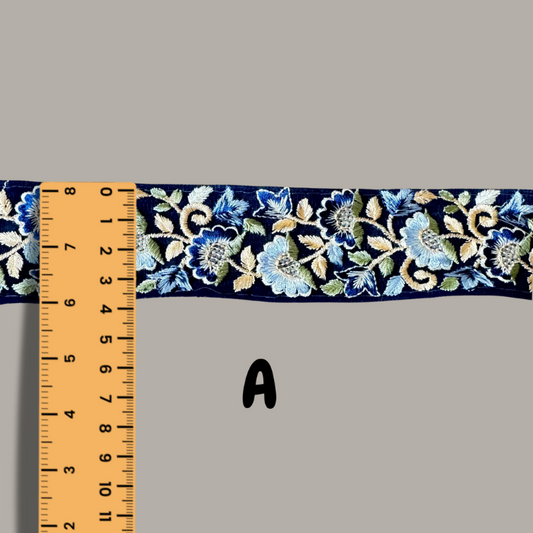 Floral Embroidered Ribbons with measurement