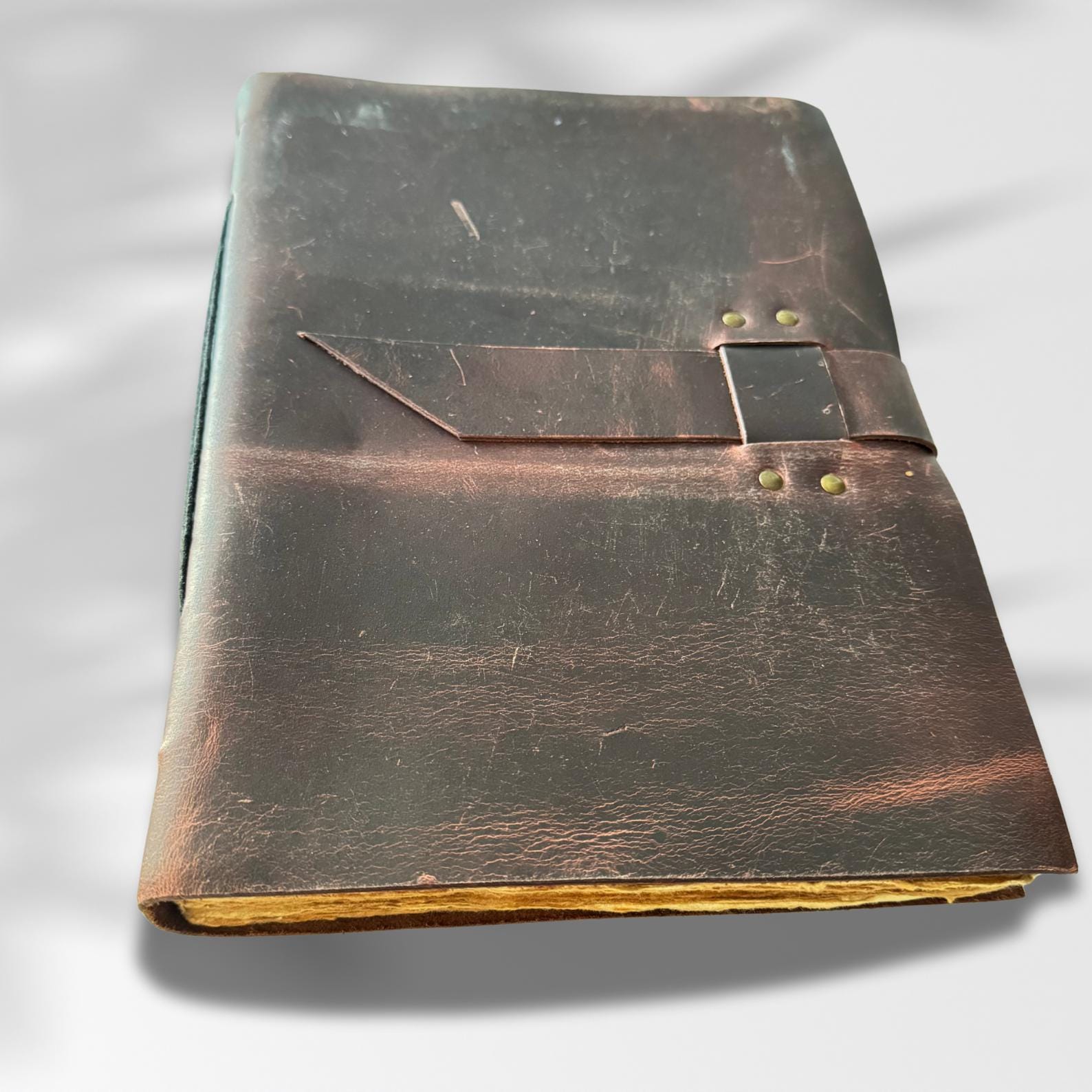 Leather Sketchbook on a plain background