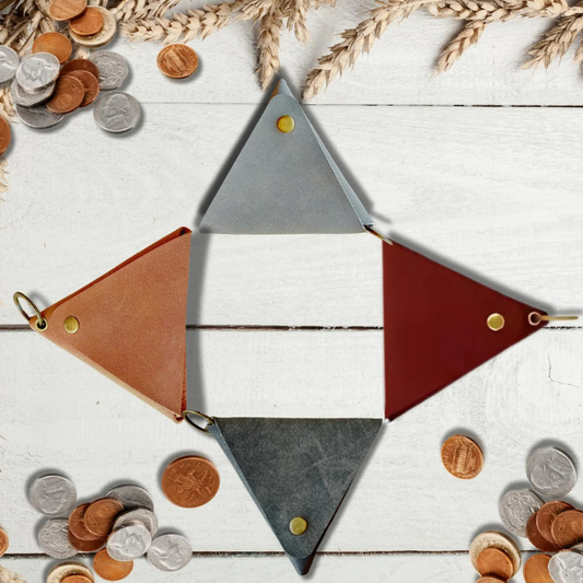 Personalised leather coin purse n grey, brown, black and maroon colours