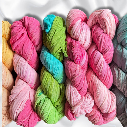 Sari Silk Chiffon Stitched Ribbon on a white background
