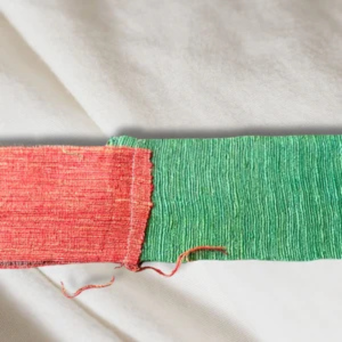 close up of Recycled Silk Noil Ribbon