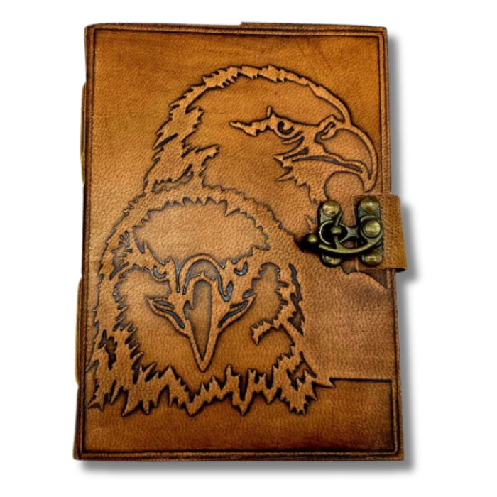 Ava Eagle Leather Journal Personalised on white background