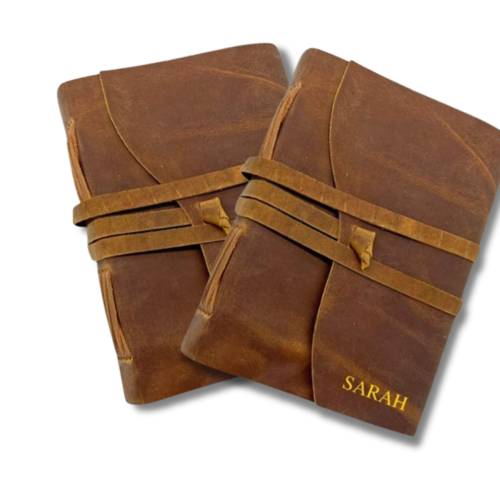 2 Gideon Teacher Gifts Personalised with Bound Leather Journal