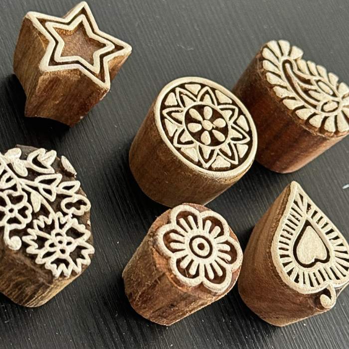 Handcrafted Wooden Stamps & Printing Blocks for DIY Crafts