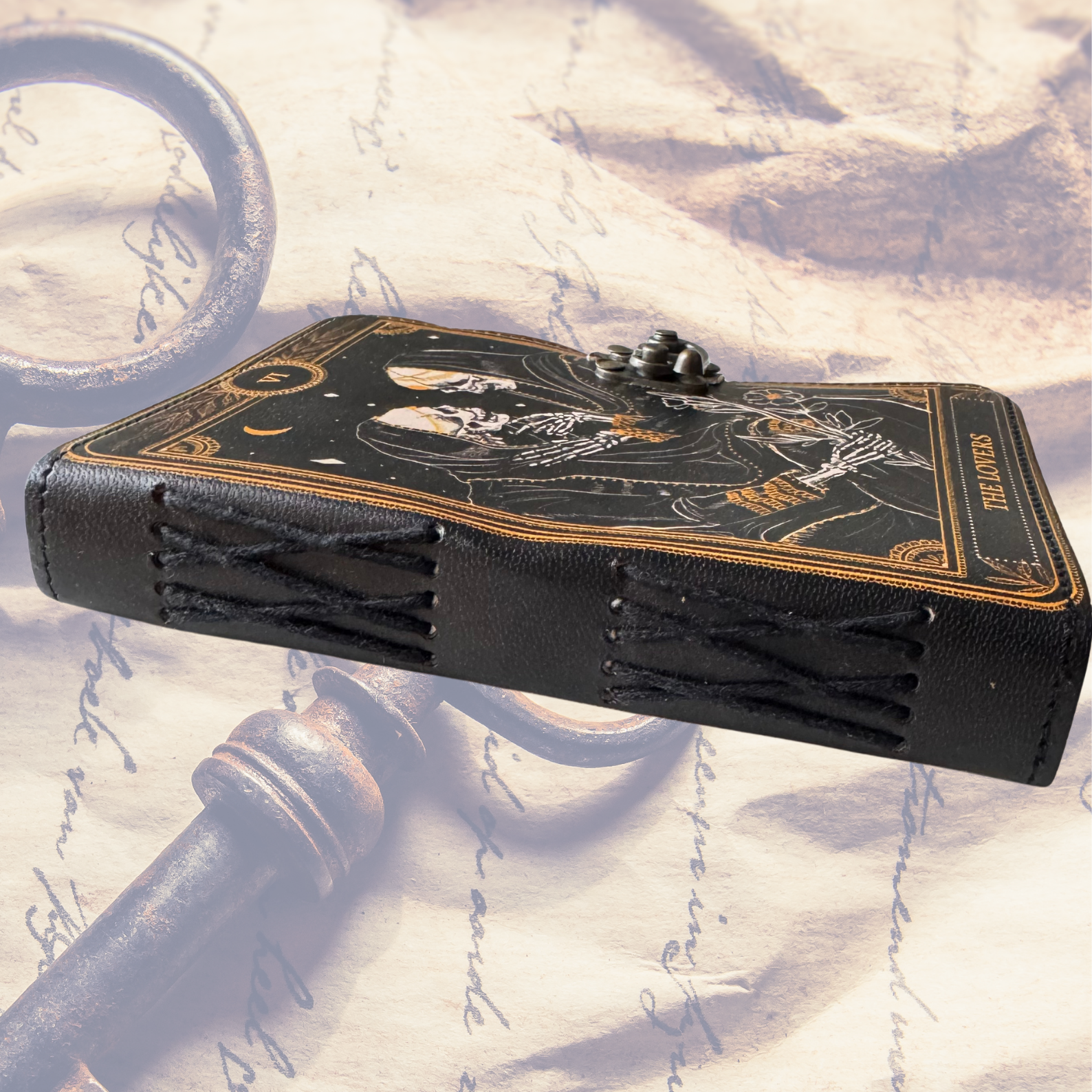 Witchcraft book on a vintage background
