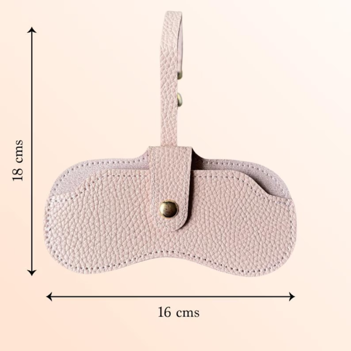 Showing measurement of pink glasses case personalised