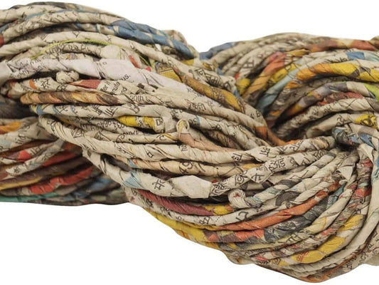 Newspaper Yarn on a white background
