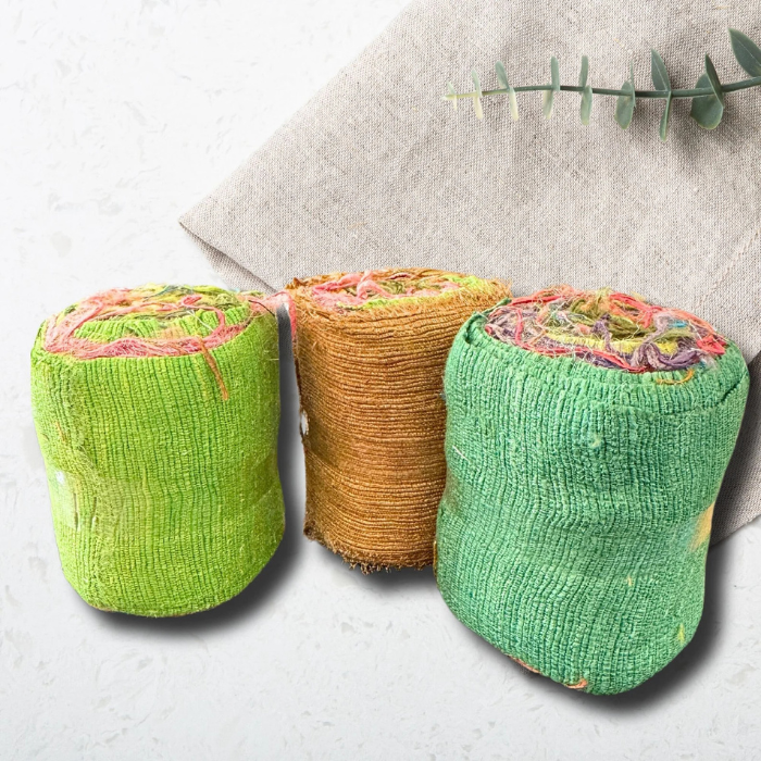 3 rolls of Recycled Silk Noil Ribbon 