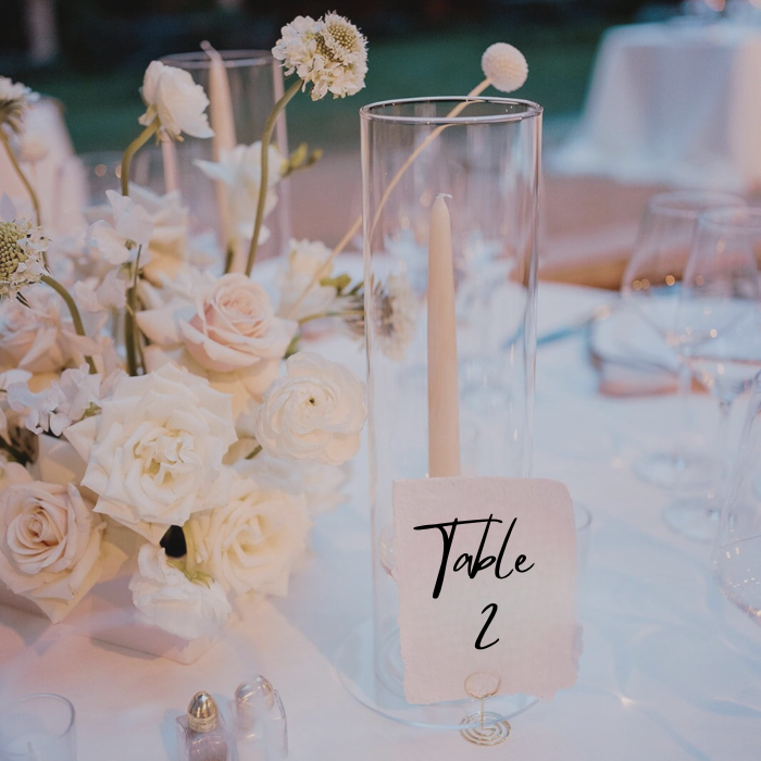 Table numbers for wedding stationery