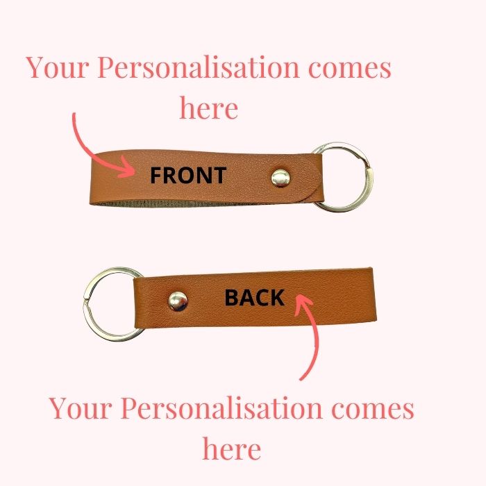 Personalisation details for personalized keychain with name